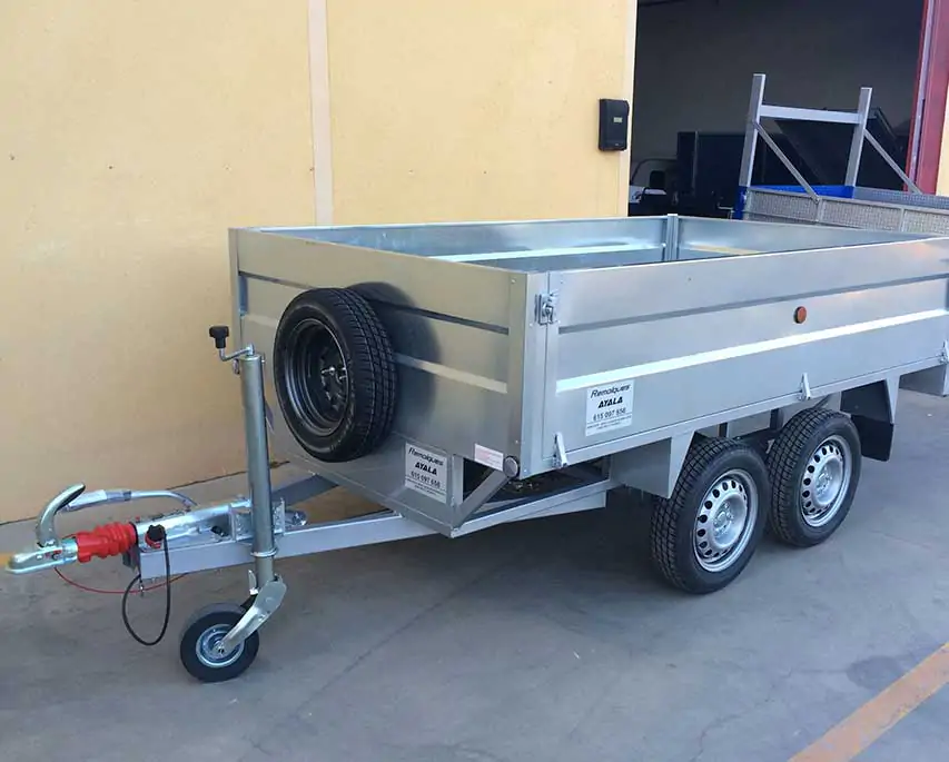 Remolque 2 ejes ruedas por debajo – Chapa galvanizada – - Imagen 2