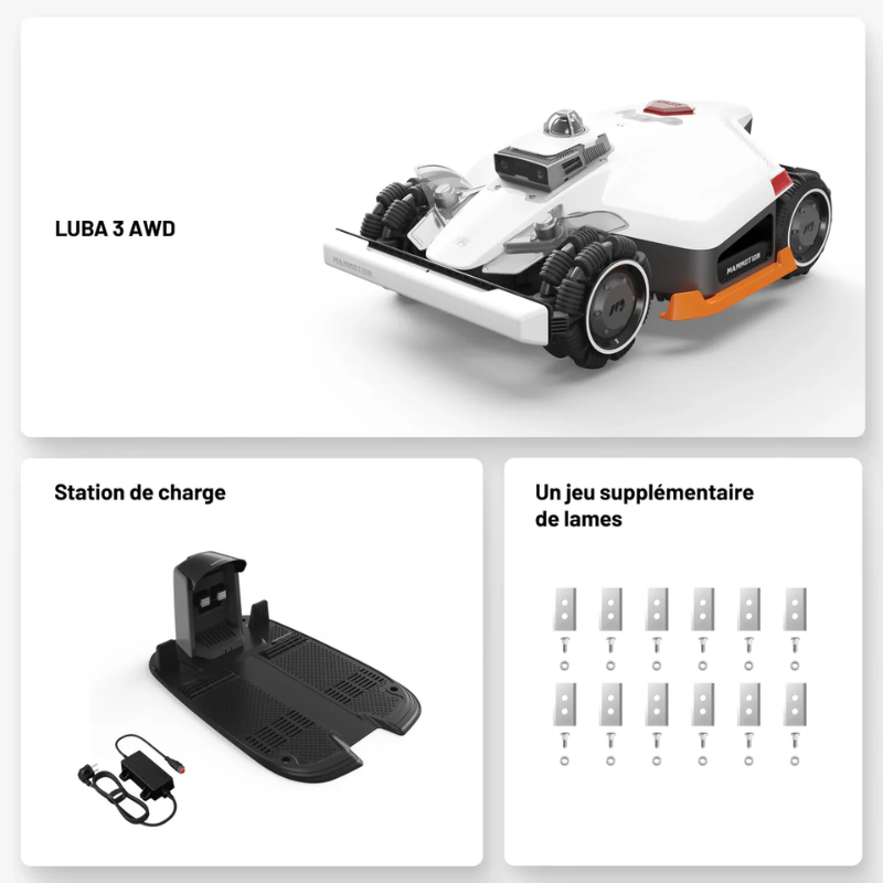 Mammotion LUBA 3 AWD – 1500: Cortacésped robótico inalámbrico con tracción integral, LiDAR y visión dual. - Imagen 2
